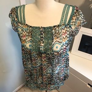 Cleo Sheer Multi-coloured Top